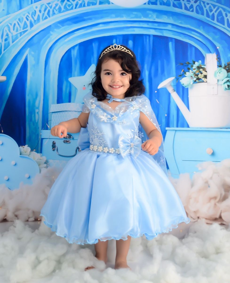 Vestido frozen hot sale com capa