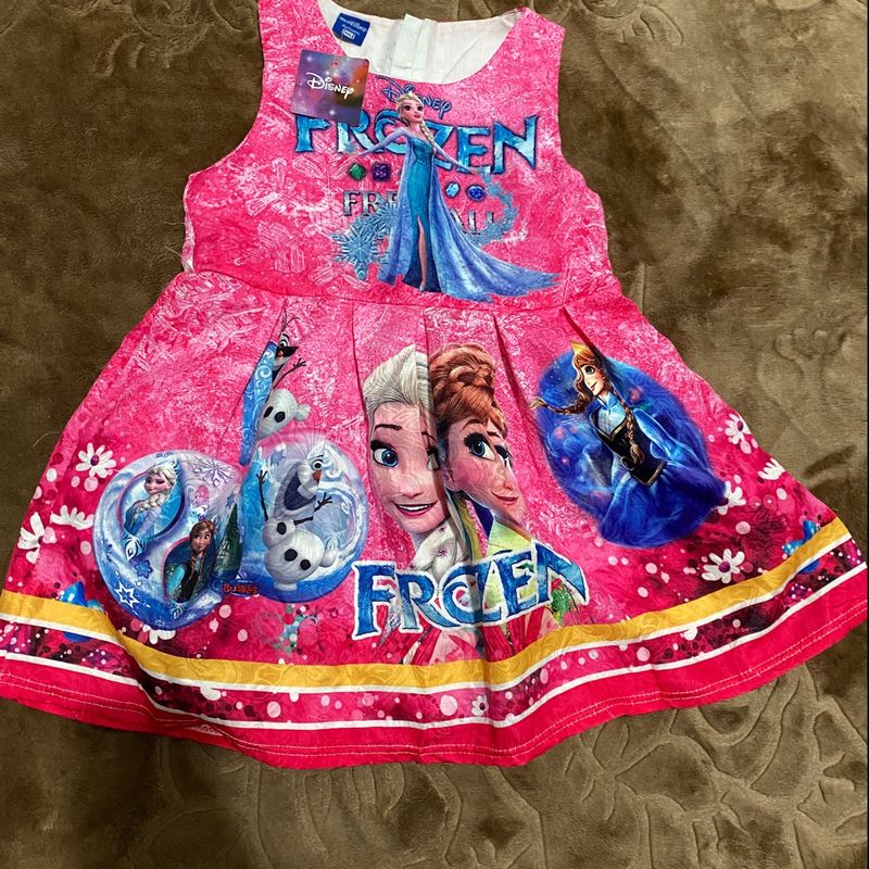 Vestido Da Frozen Rosa Infantil Vestido Frozen Infantil Roupa