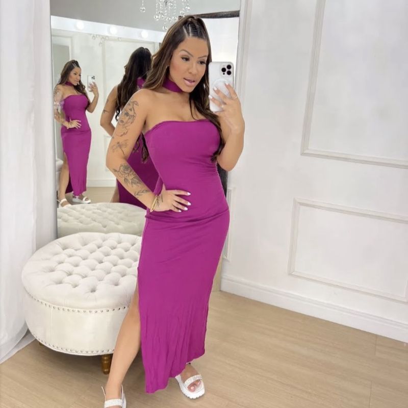 Vestido Fúcsia Super Estiloso! Shein Nunca Usado 89428443 enjoei