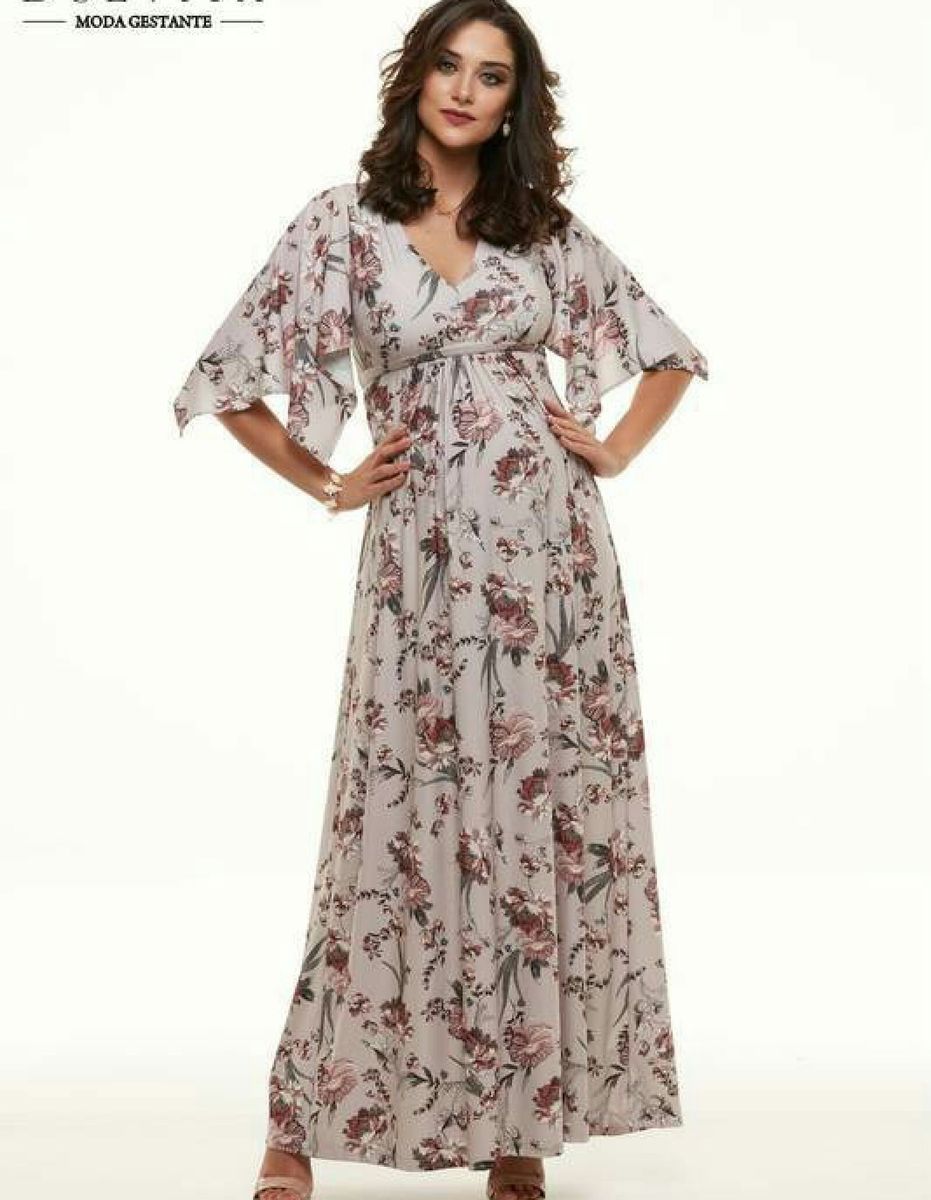 vestido floral para gestante