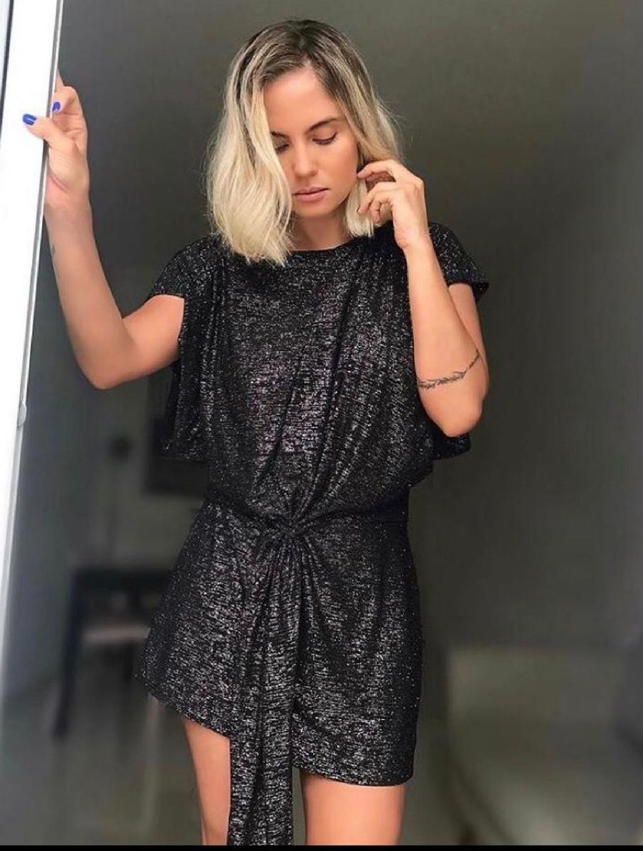 Vestido best sale glitter preto