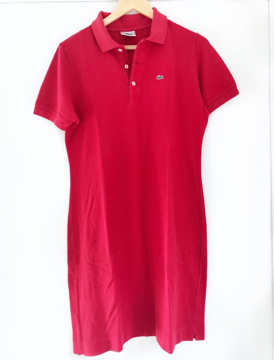 vestido gola polo lacoste