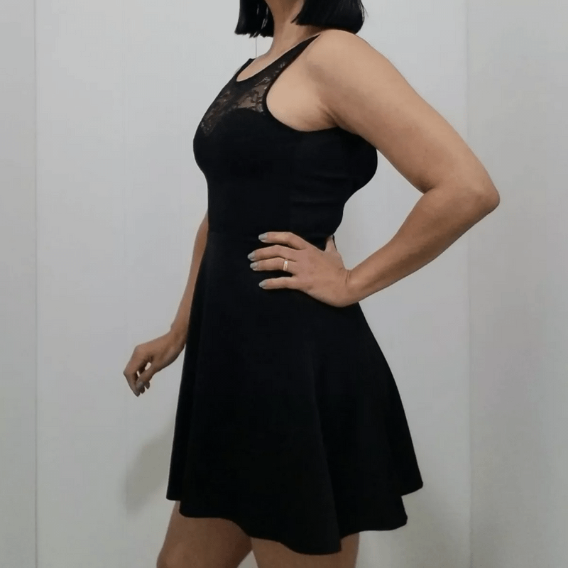 Vestido H&Amp;M Festa Social Preto C/ Renda Busto Curto Evasê P, Vestido  de Festa Feminino H&M Usado 87193220