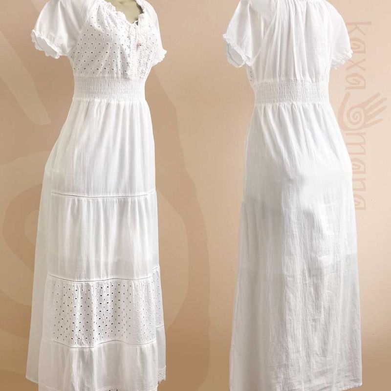 Vestido hippie 2024 longo branco