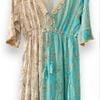 vestido indiano premium - detalhes em lurex dourado, bordado nas mangas - tamanho g - novo! - evasê premium