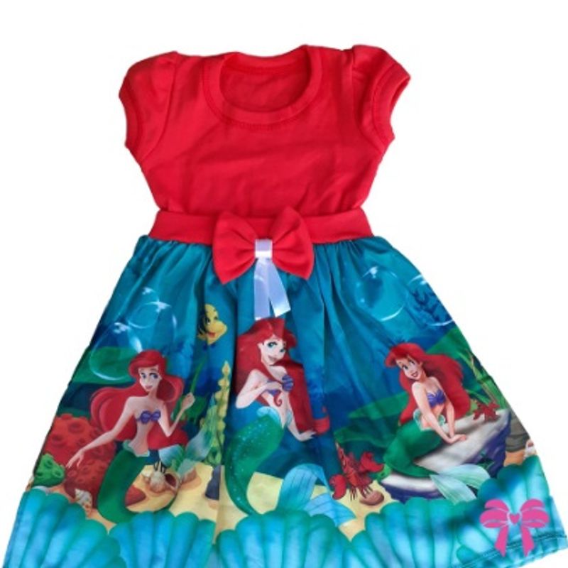 Vestido Festa Infantil Ariel Pequena Sereia