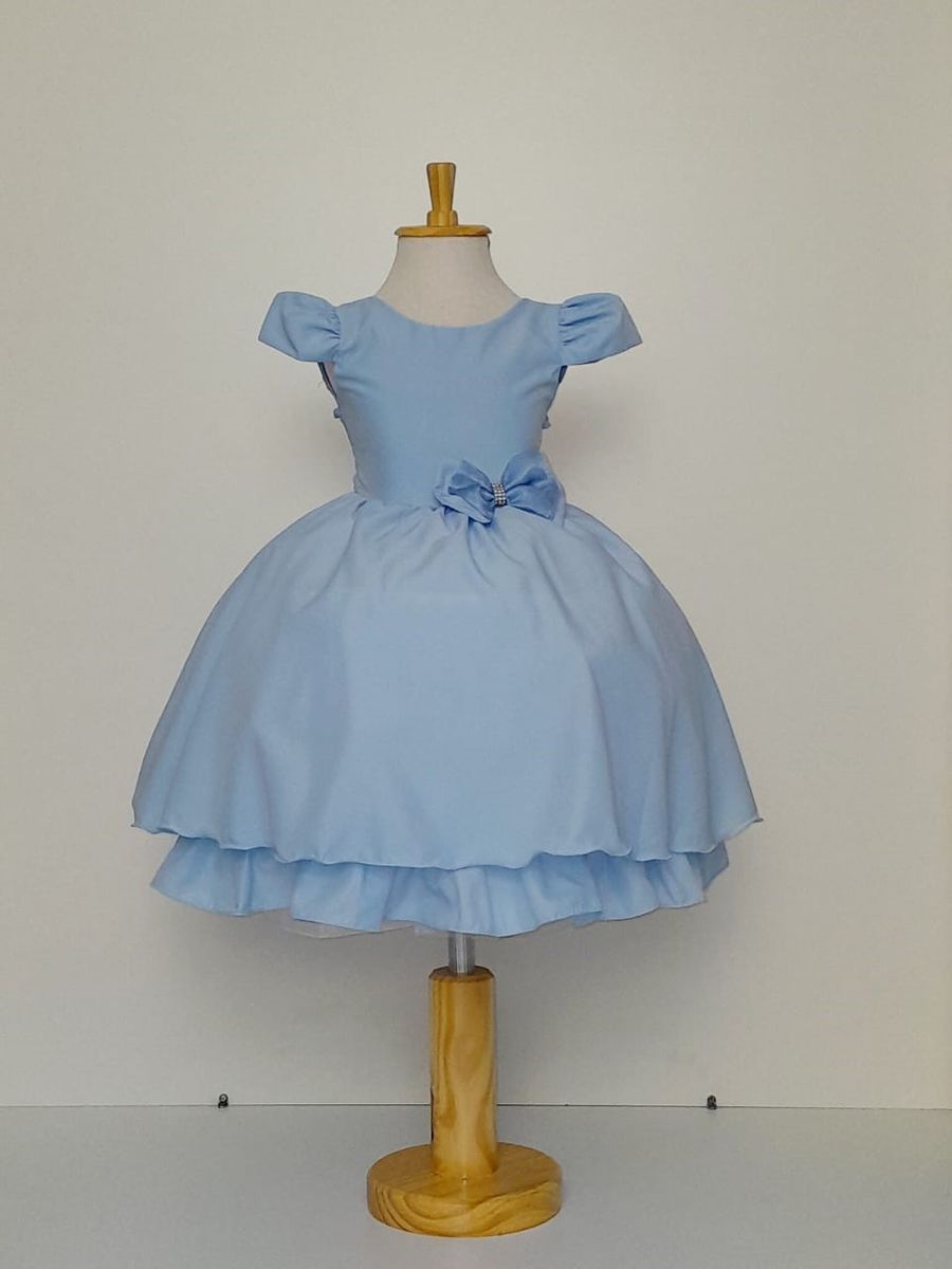 Vestido Frozen 2 azul claro modelo Júlia infantil