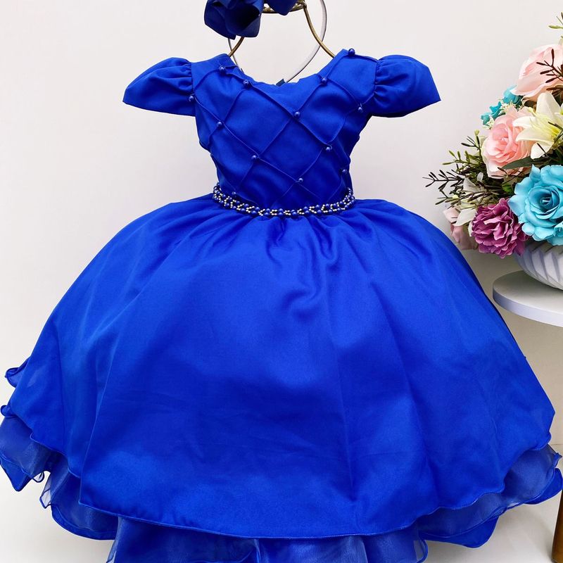 Vestido azul royal store para formatura infantil