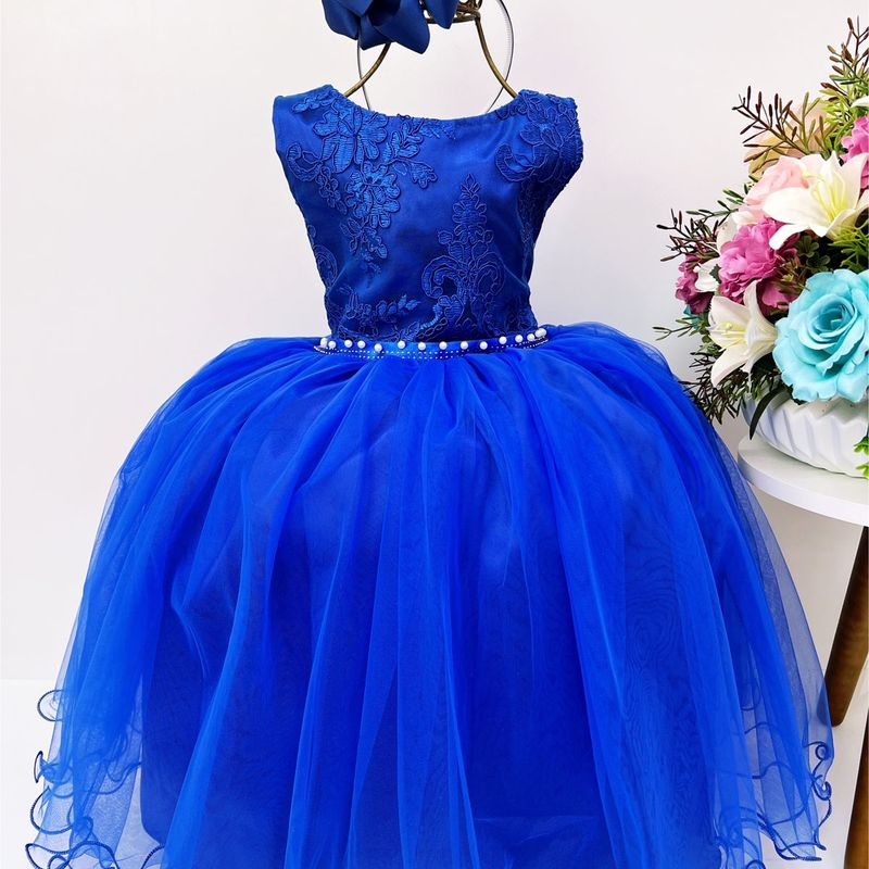 Vestido azul hot sale royal daminha