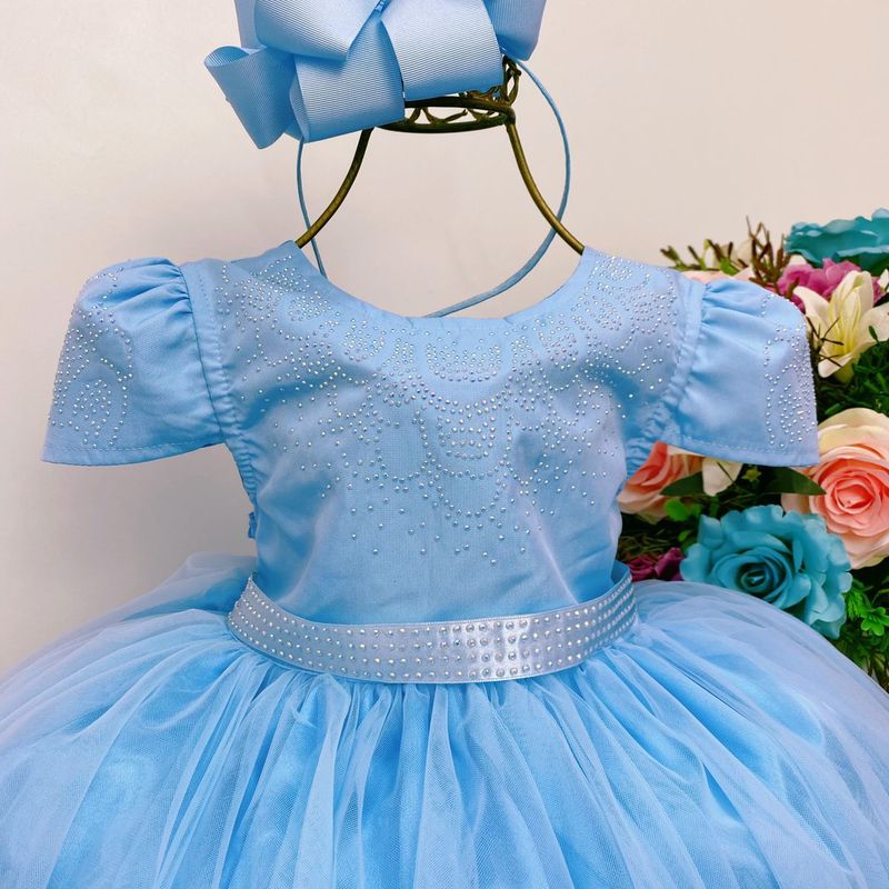 Vestido Elsa - frozen 1 - Super luxo serenity - Toda Encanto