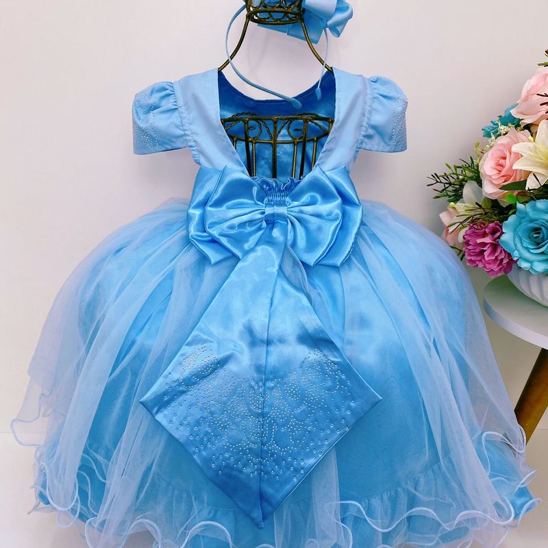 Vestido Elsa - frozen 1 - Super luxo serenity - Toda Encanto