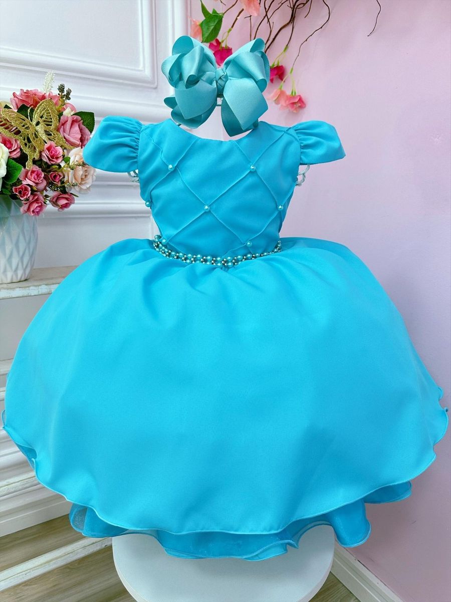 Vestido para store florista azul tiffany