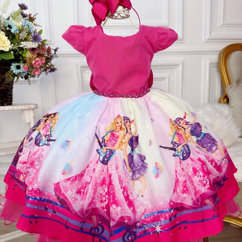 Vestido Infantil Branco Com Borboletas Rosas Pink - Trapézio