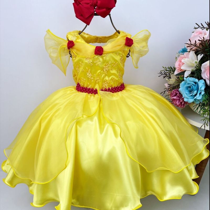 Vestido infantil a store bela ea fera