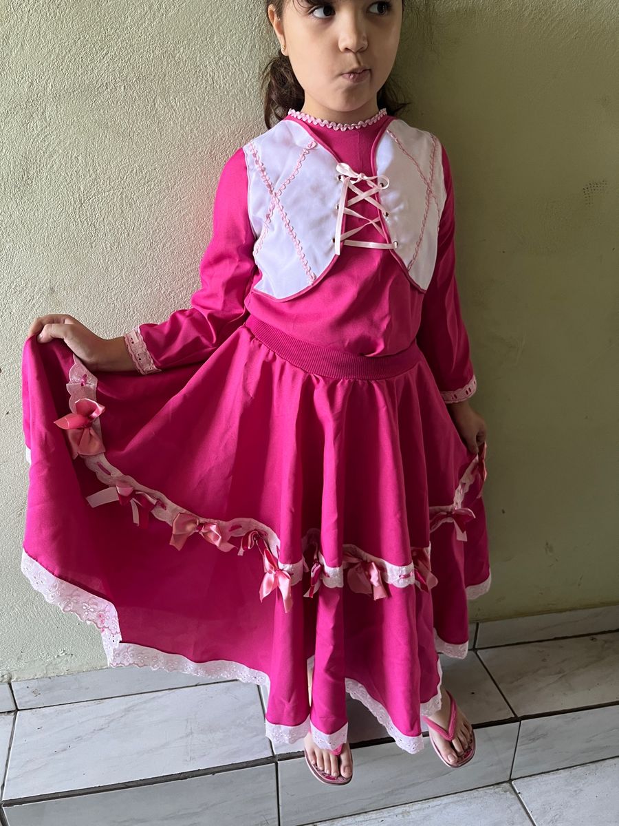 Vestido Infantil Dança Gaúcha Roupa Prenda Infantil Dança Gaúcha