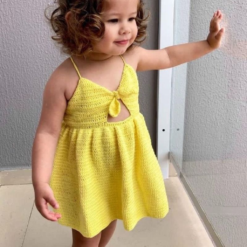 Vestido de infantil de croche