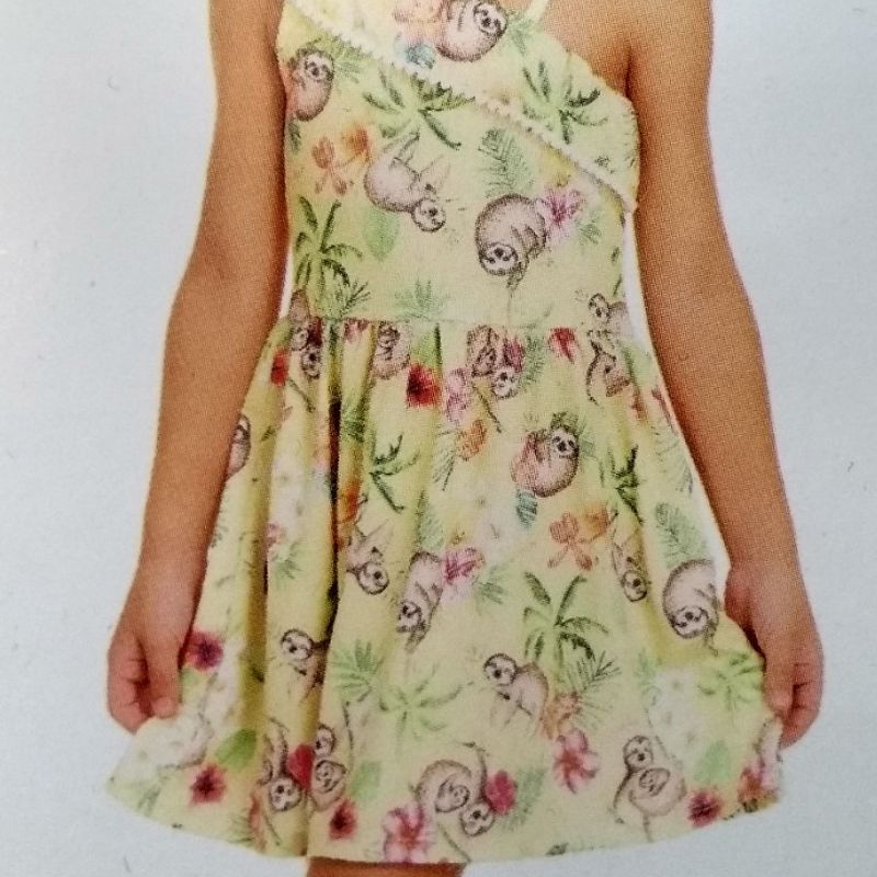 Vestido Infantil Estampado de Um Ombro Só, Tamanho 12 Serelepe