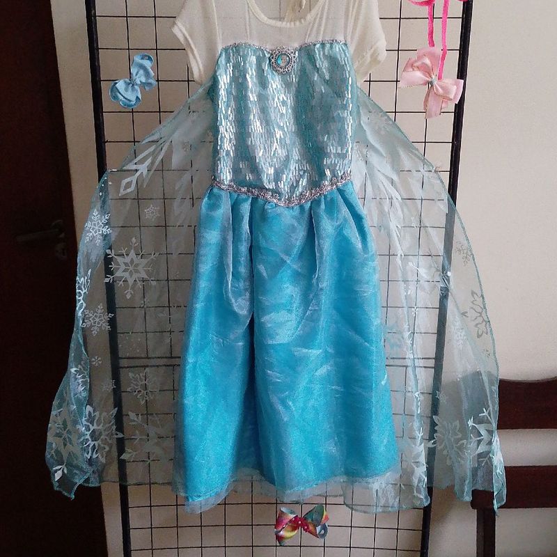 Vestido Infantil Fantasia Elza Anos Roupa Infantil para Menina  Linha Renner Disney Usado 111213299 enjoei