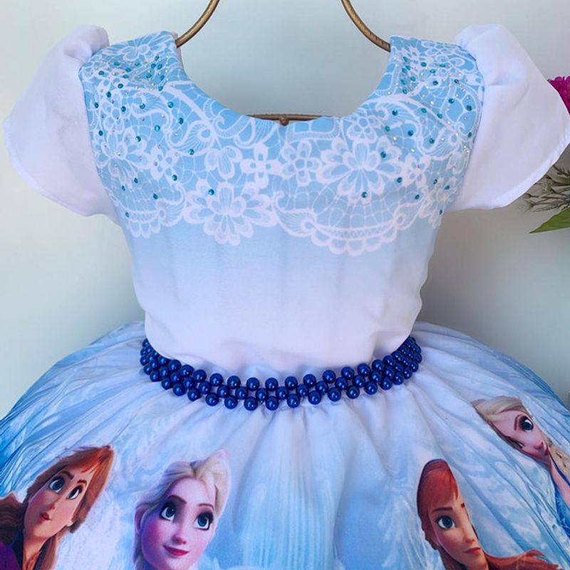 Vestido Infantil Frozen Elsa Branco Azul Aniversário Temático Festa  Fantasia Ctdlxfrozen01ano, Roupa Infantil para Menina Nunca Usado 91166655