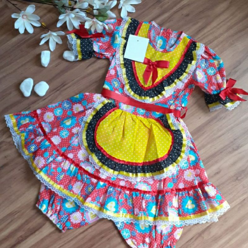 Vestido caipira best sale infantil de chita