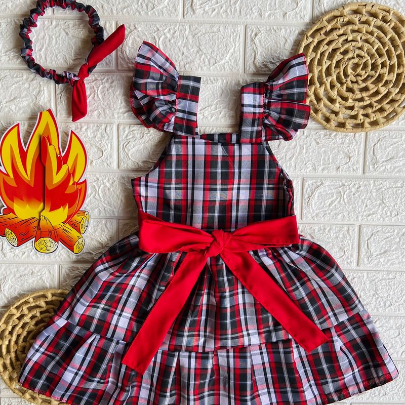 Jardineira Xadrez Festa Junina. | Roupa Infantil para Menina Usado 86585010  | enjoei