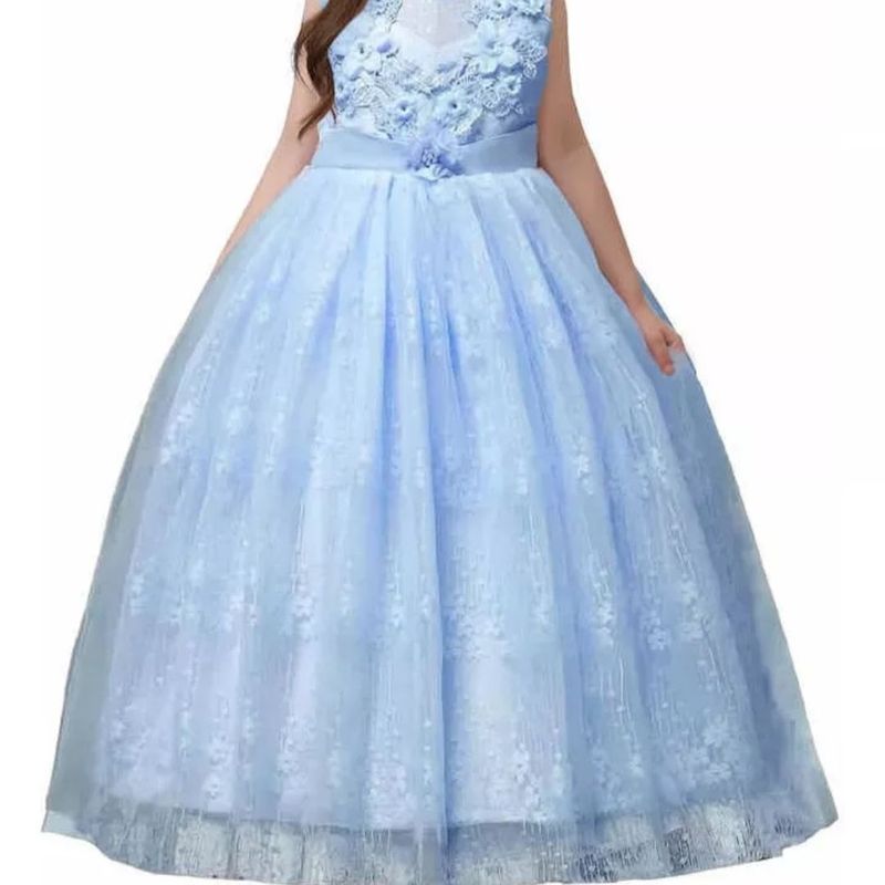 Vestido Longo Azul Juvenil Vestido Infantil Juvenil Longo