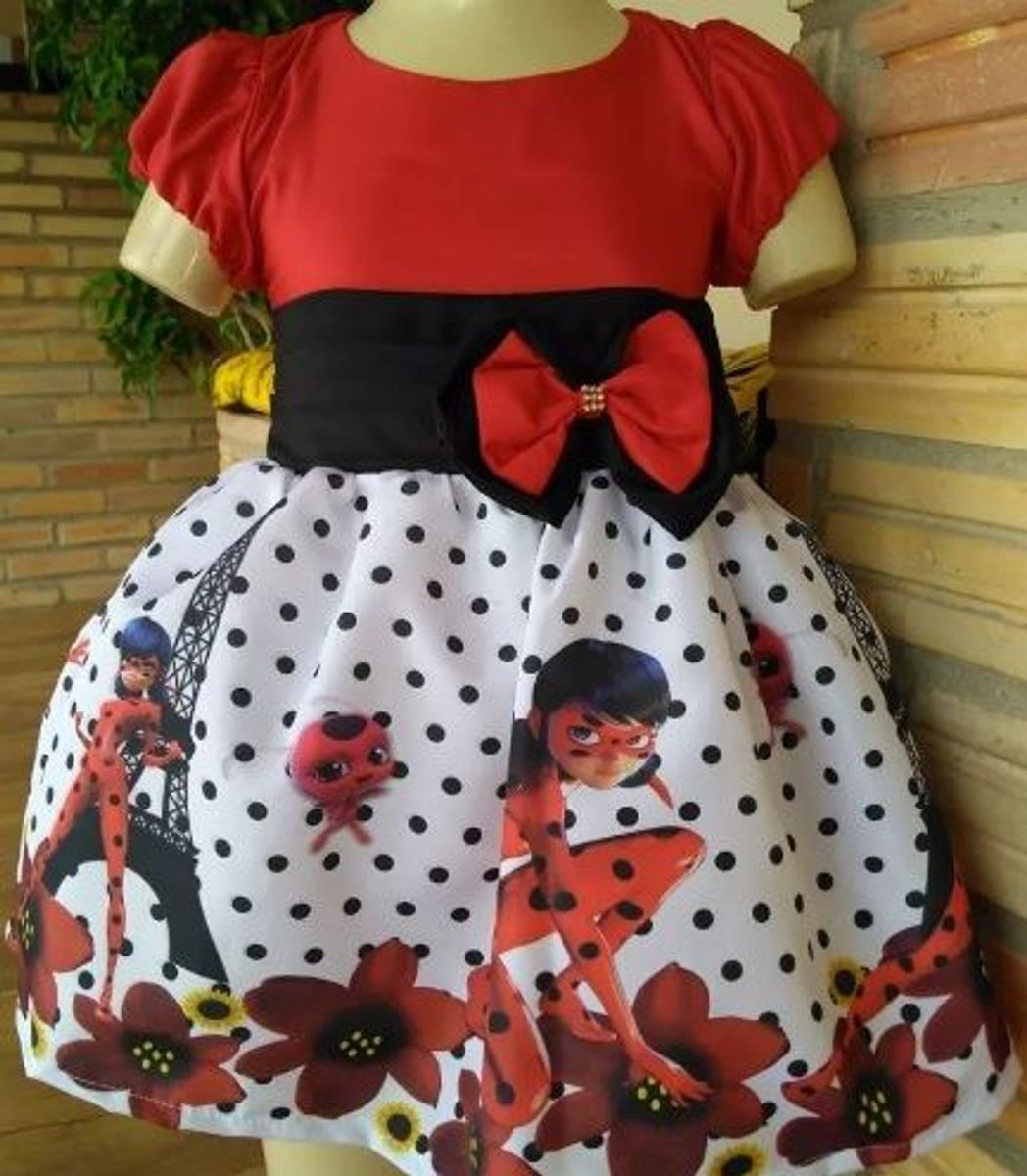 vestido infantil miraculous ladybug