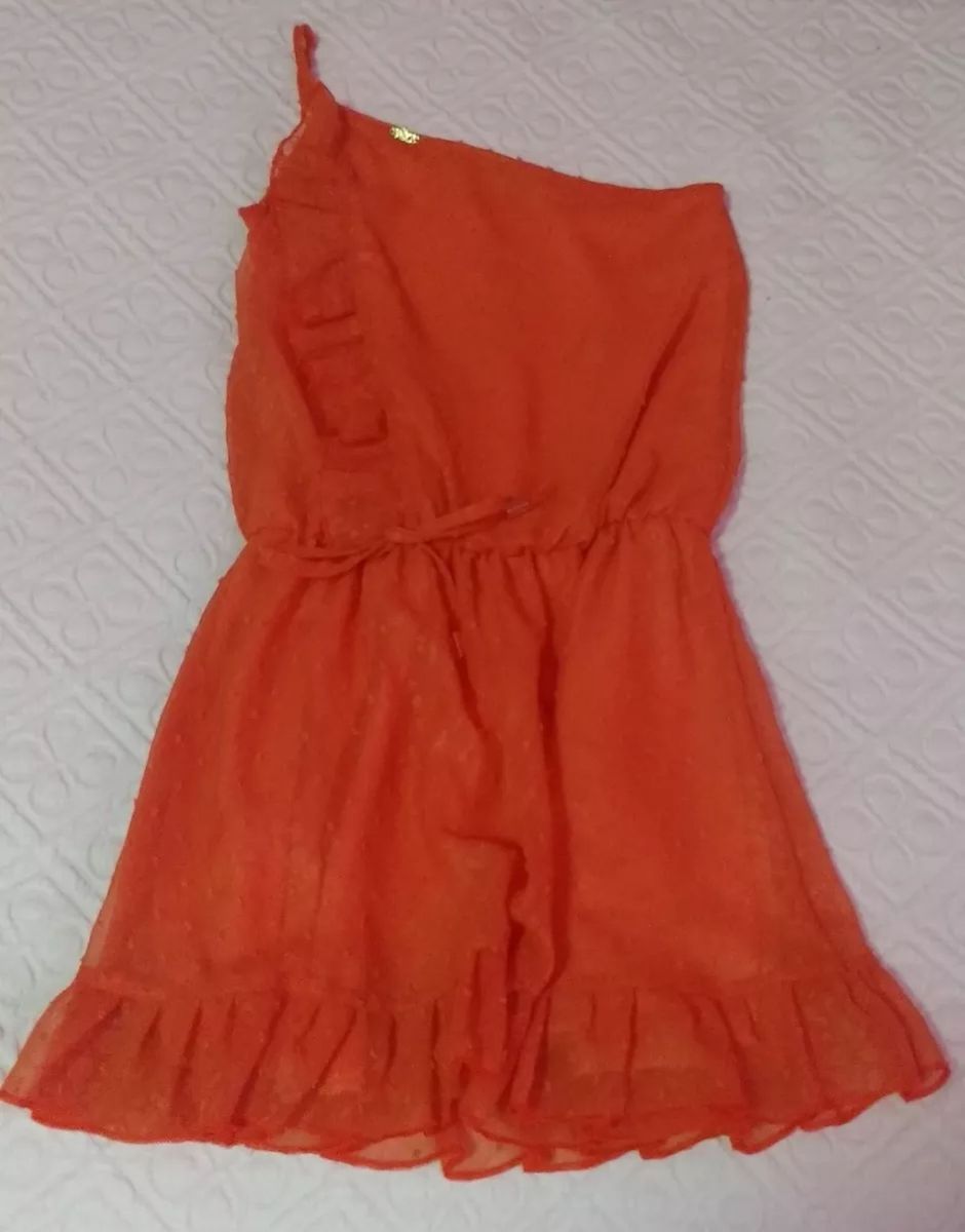 vestido laranja infantil