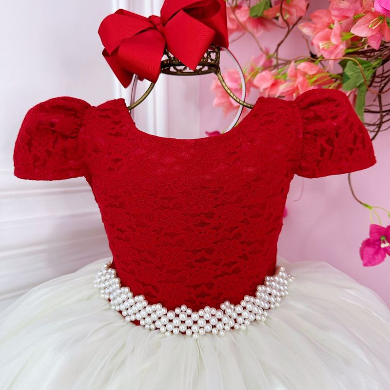 Vestido de dama sale vermelho e branco