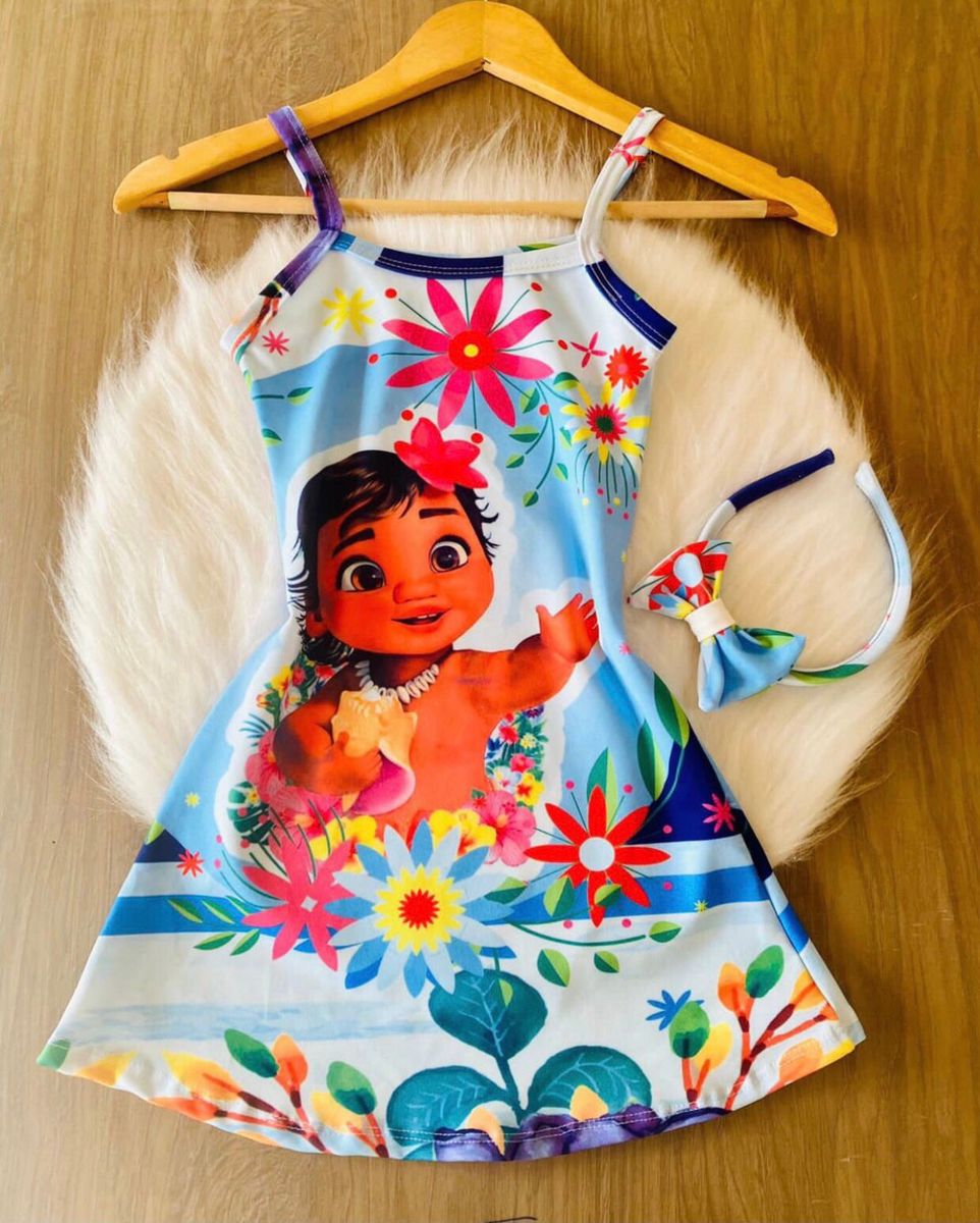 Vestido Infantil Personagem Moana