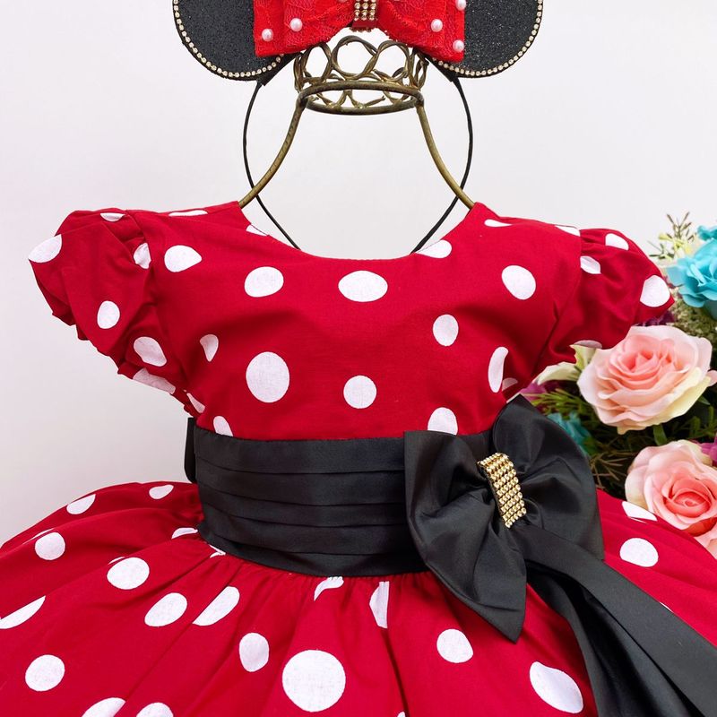 Vestido da minnie preto best sale e vermelho