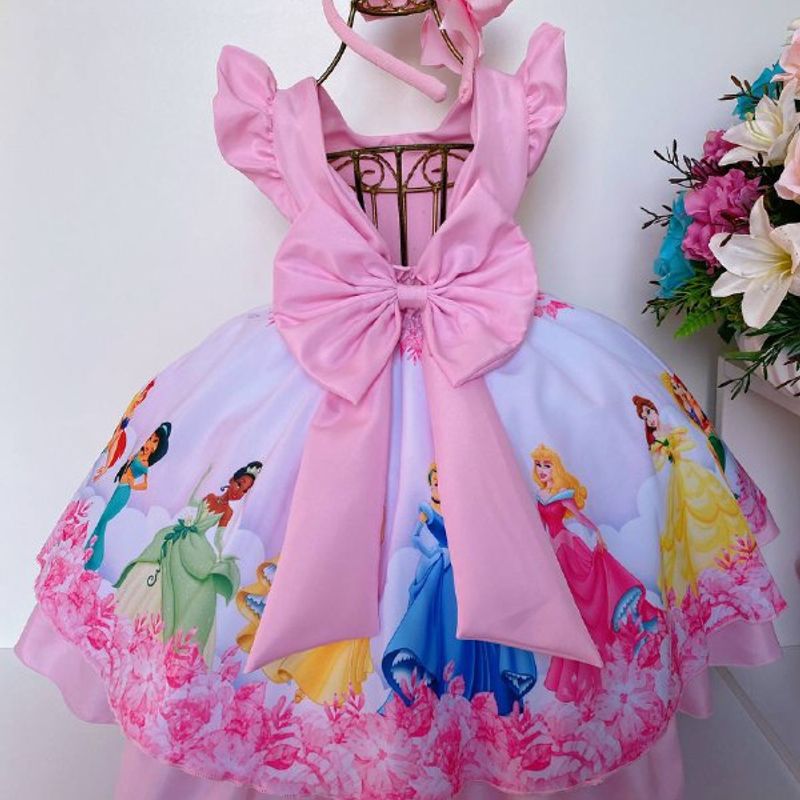 Vestido Infantil de Festa Rosê Luxo Princesa Bebê