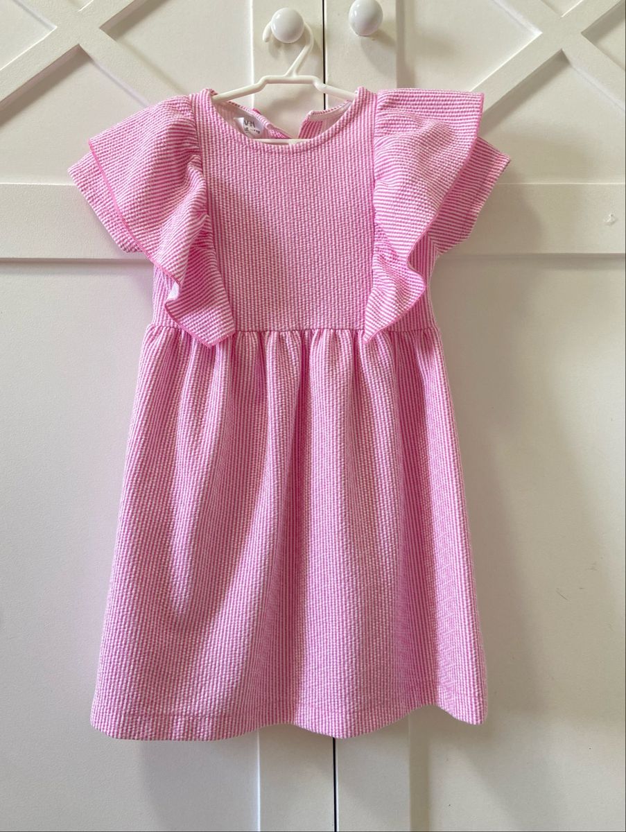 Vestido Infantil Rosa e Branco (listras). Marca Zara | Roupa Infantil ...