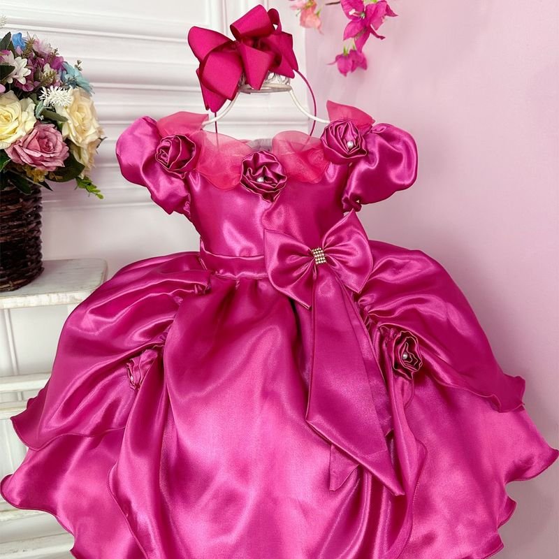 FANTASIA BARBIE INFANTIL VESTIDO LONGO PRINCESA ROSA PINK, Elo7