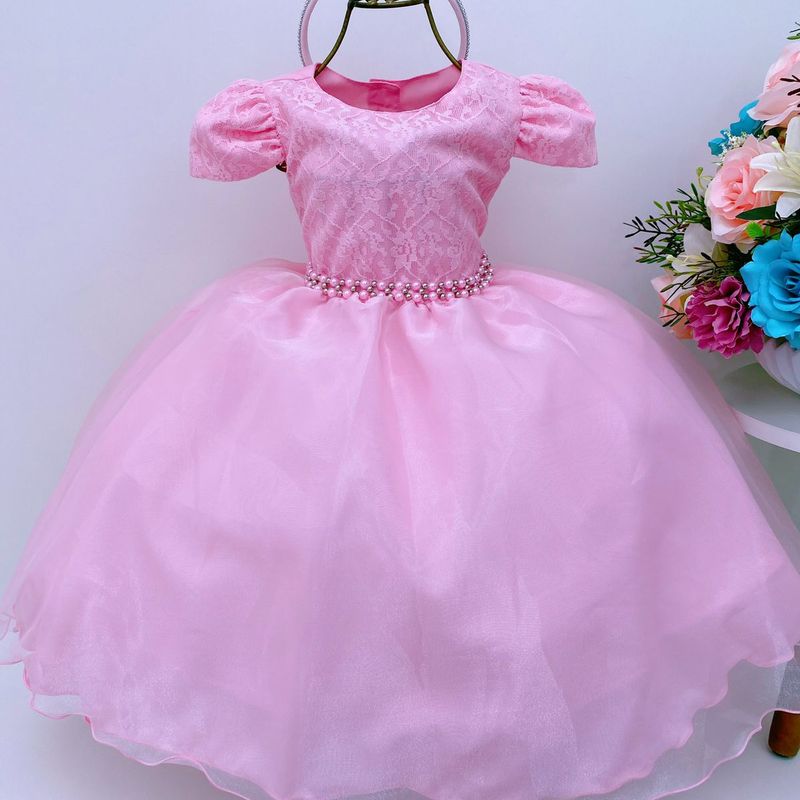 Vestido Infantil Floral Barbie Daminha Festa Tiara 1 Ao 4 em Promoção na  Americanas