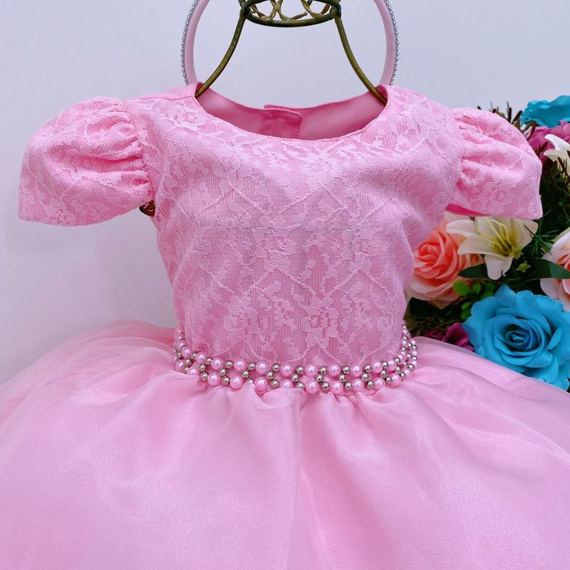 Vestido Infantil Floral Barbie Daminha Festa Tiara 1 Ao 4 em Promoção na  Americanas