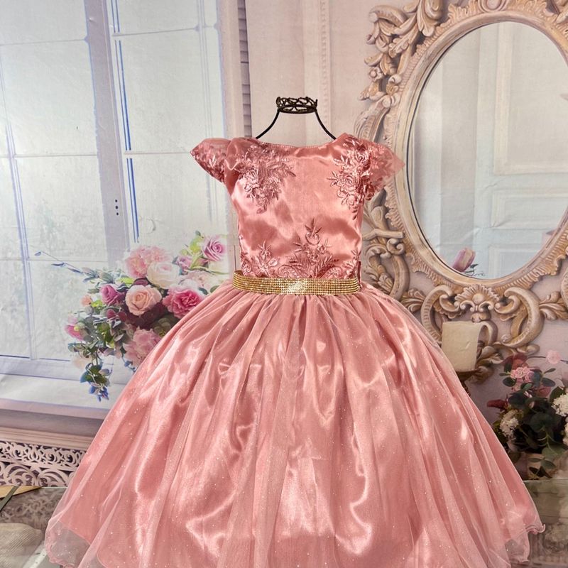 Vestido infantil para casamento best sale a tarde