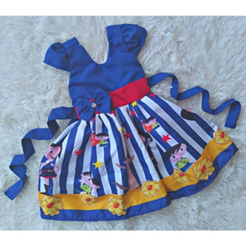 Vestido Infantil Temático Simples Arlequina