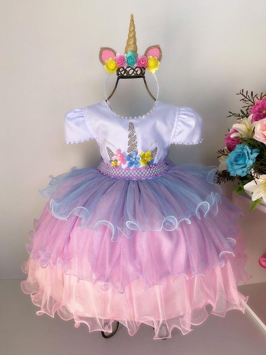 Roupa do store unicórnio para aniversário