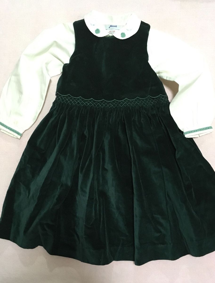 vestido verde escuro infantil
