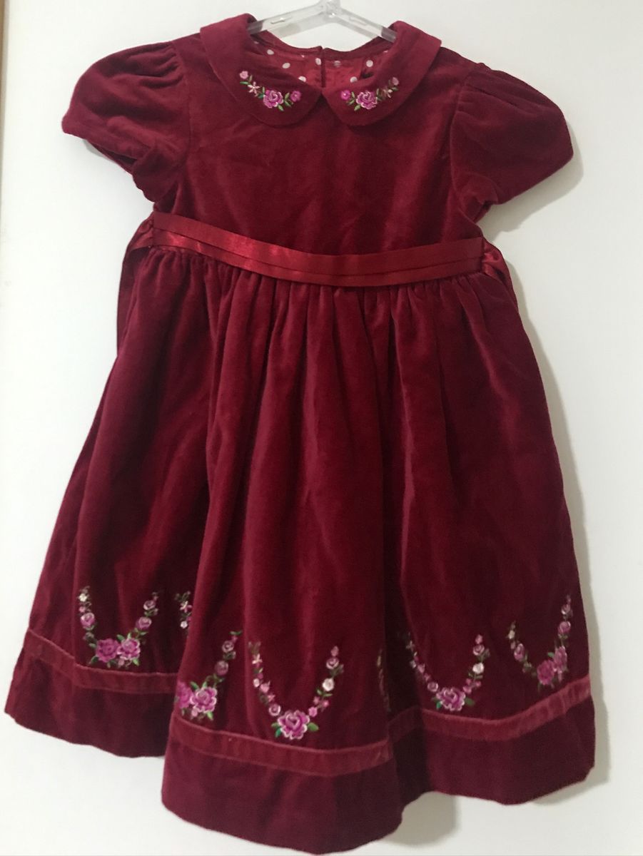 vestido infantil de veludo