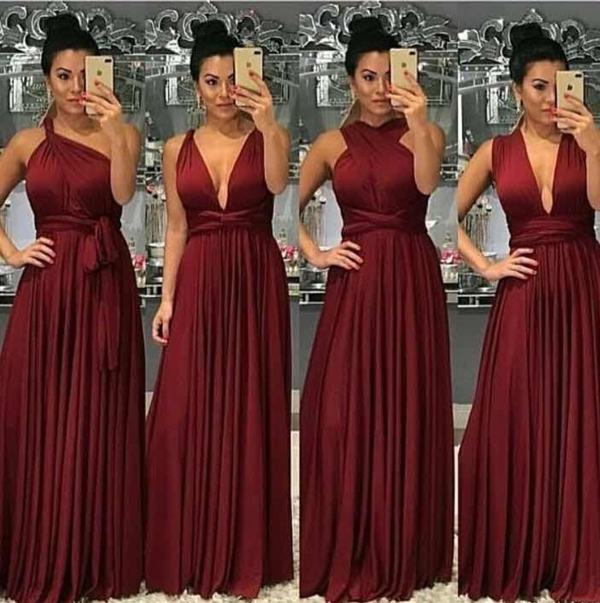 vestido infinity marsala