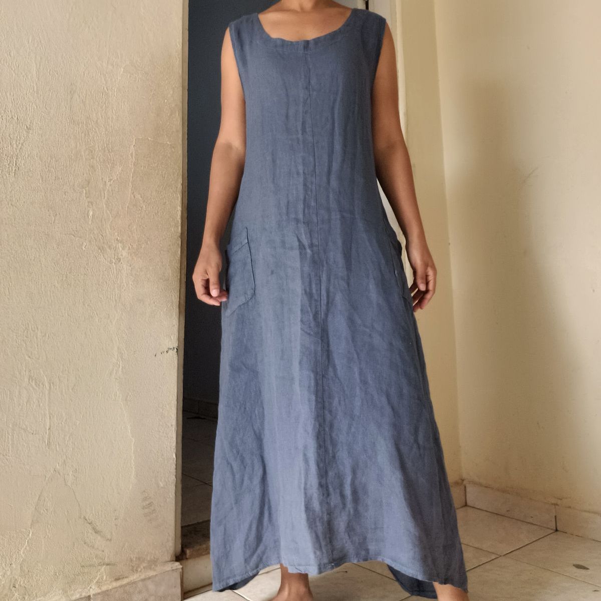 Vestido Italiano 100%Linho Bhagavan Usado 123192291 enjoei