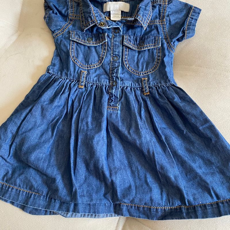 Vestido jeans 2024 para bebê