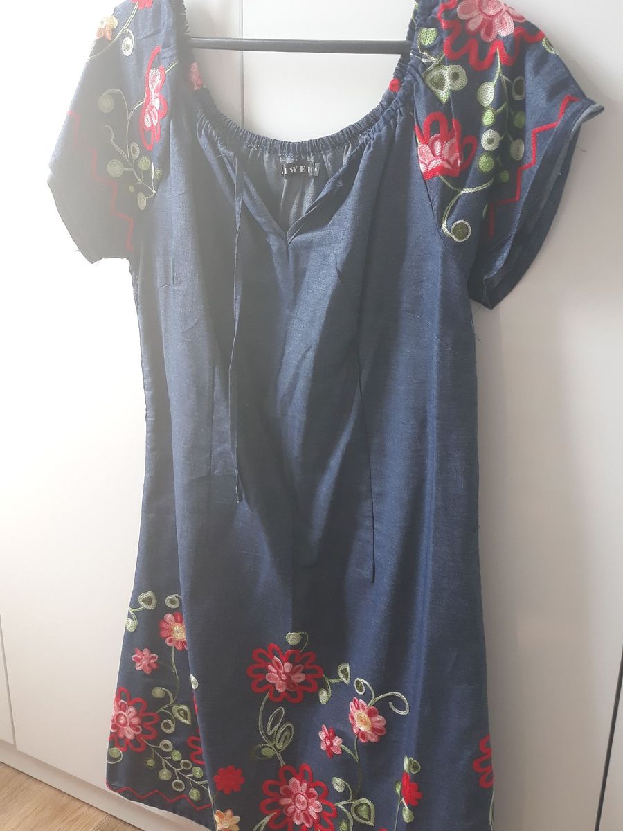 vestido jeans florido