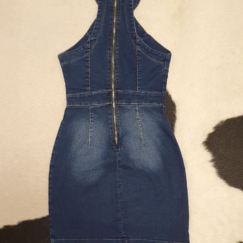 Vestido jeans 2024 com pedraria