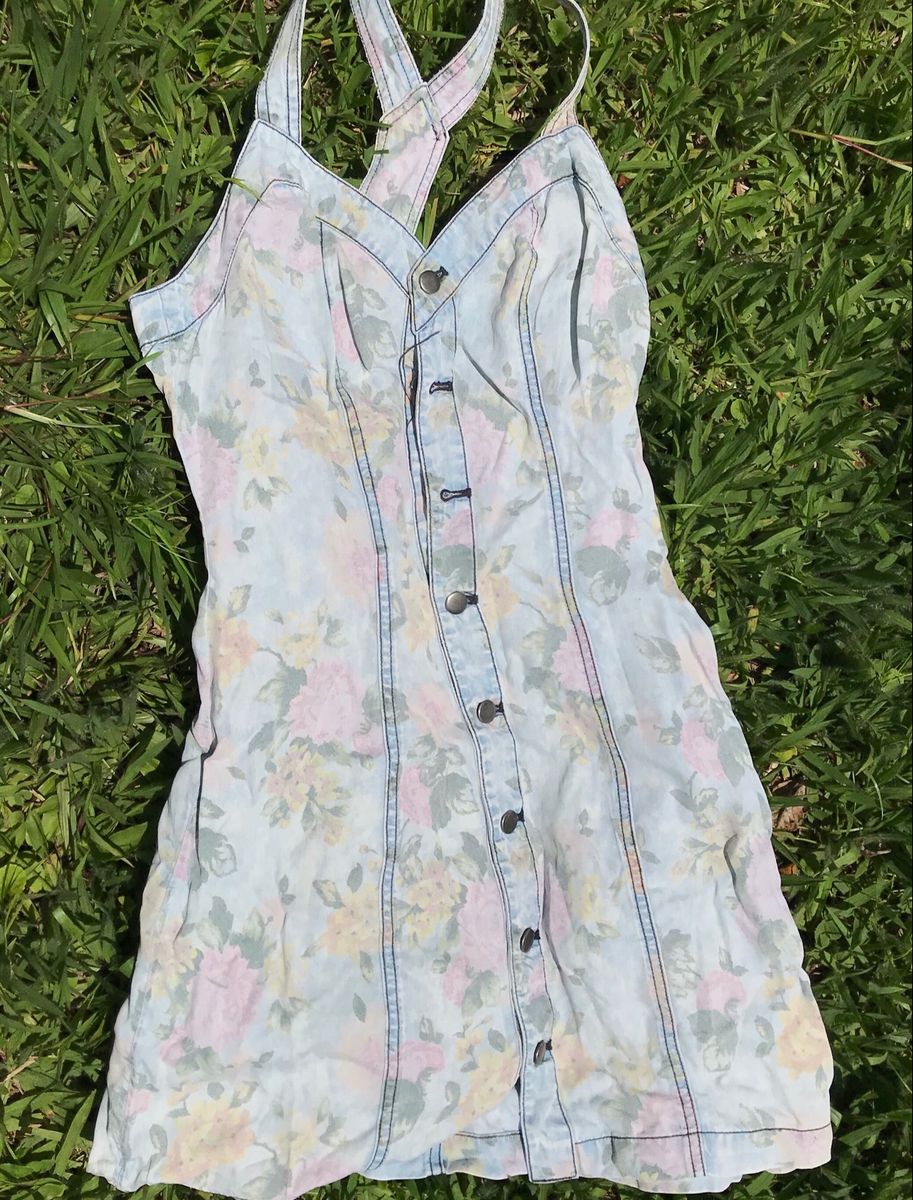 vestido jeans florido