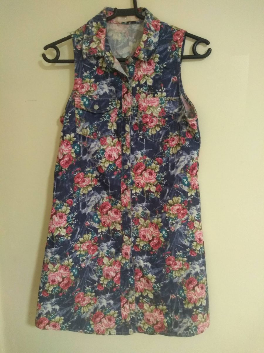vestido jeans florido