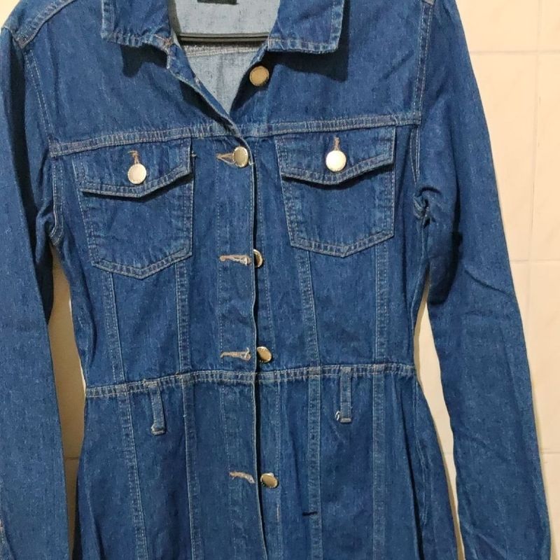 Vestido Jeans Manga Longa Vestido Feminino Marisa Usado 93119262