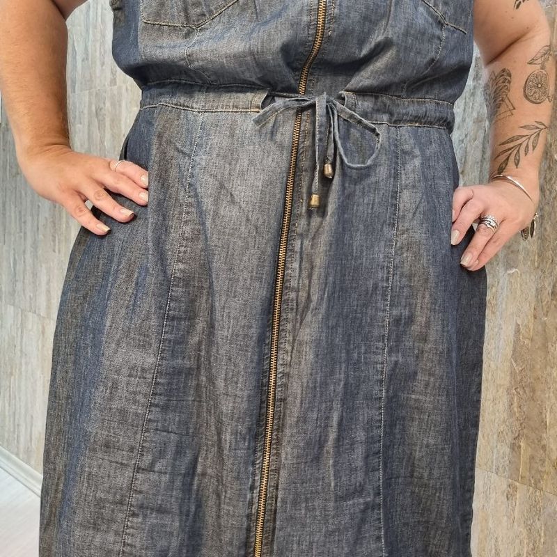 Vestido Jeans Plus Size Vestido Feminino Program Moda Usado